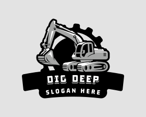 Excavator Digging Construction logo design