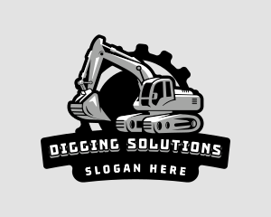 Excavator Digging Construction logo design