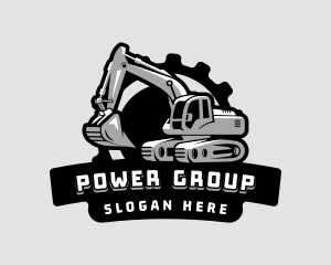 Quarry - Excavator Digging Construction logo design