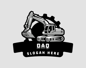Gear - Excavator Digging Construction logo design