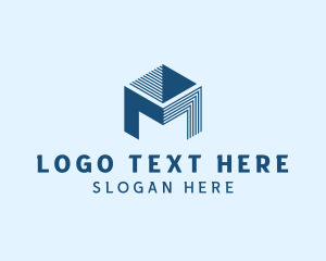 Letter M - Modern Geometric Cube Letter M logo design