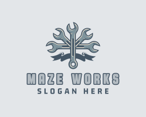 Mechanic Hardware Wrench  logo design