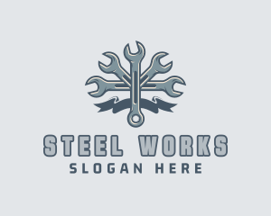 Mechanic Hardware Wrench  logo design