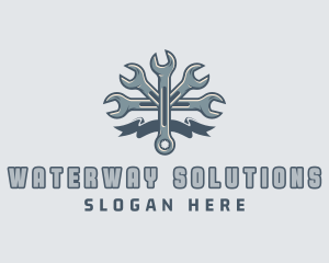 Mechanic Hardware Wrench  logo design