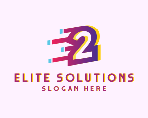 Glitchy - Speedy Number 2 Motion Business logo design