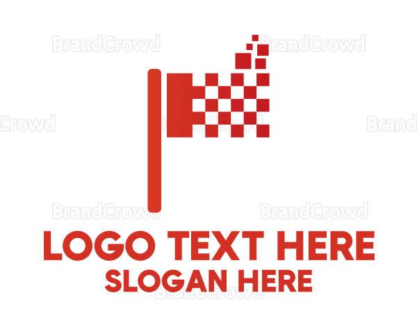 Red Digital Flag Logo