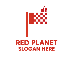 Red Digital Flag logo design