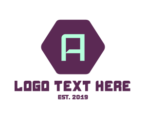 80s - Hexagon Letter A logo design