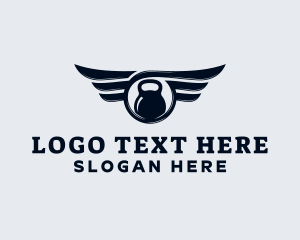 Kettlebell - Kettlebell Wings Gym logo design