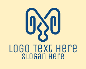 Office Supplies - Letter M Paper Clips logo design