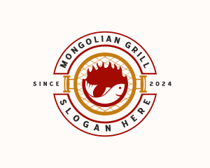 Barbecue Grill Fish logo design