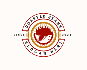 Roasted - Barbecue Grill Fish logo design