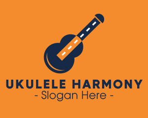 Ukulele - Blue Guitar Road logo design