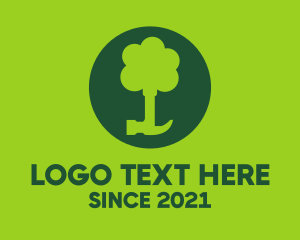 Circle - Green Tree Hammer logo design