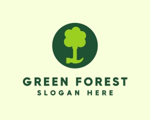 Green Tree Hammer logo design