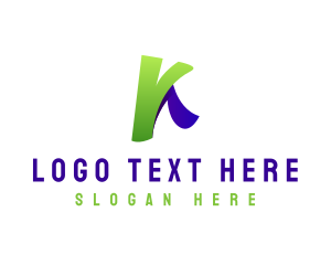 Biotech - Letter K Gradient Tech logo design