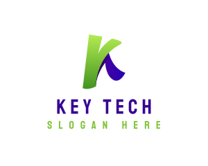 Letter K Gradient Tech logo design