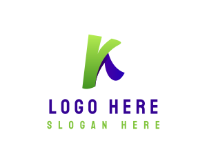 Media - Letter K Gradient Tech logo design