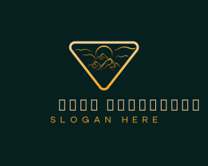 Mountaineering - Alpine Mountain Sun logo design