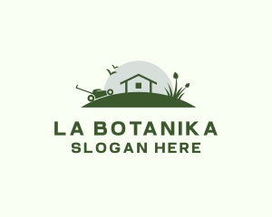 Landscaping - Lawn Mower Garden Tool Shed logo design