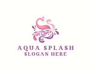 Swan Swirl Paint logo design