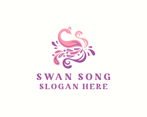 Swan Swirl Paint logo design