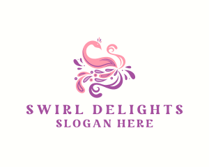 Swan Swirl Paint logo design