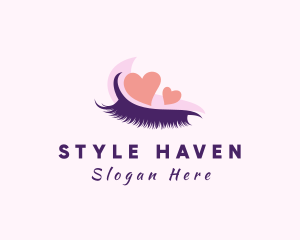 Romantic - Beautiful Heart Eyelash logo design