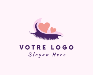 Beautiful - Beautiful Heart Eyelash logo design