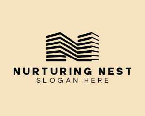 Architect Building Letter N logo design