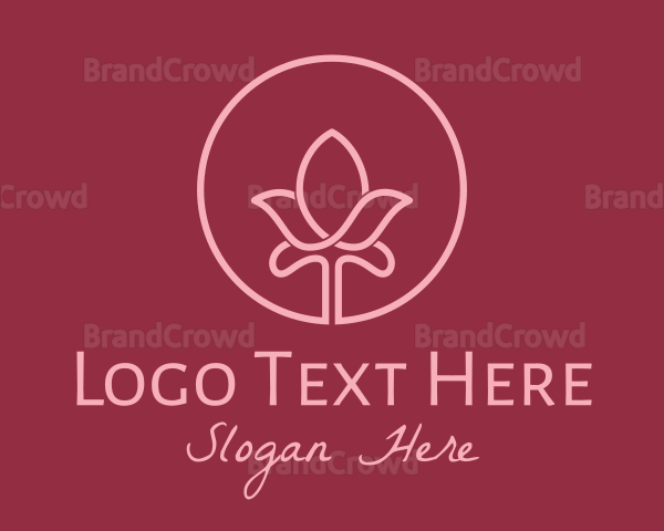 Pink Tulip Flower Logo