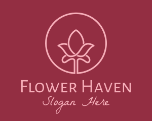 Pink Tulip Flower  logo design