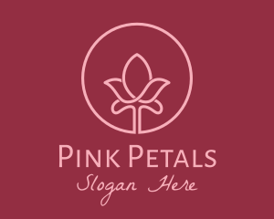 Pink Tulip Flower  logo design