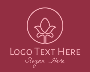 Tulip - Pink Tulip Flower logo design