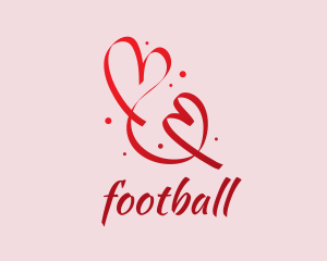 Red Romantic Heart Ribbon  Logo