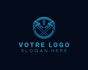 Blue - Plumbing Wrench Faucet logo design