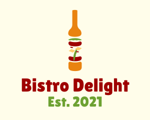 Gourmet Food Wine Bistro logo design