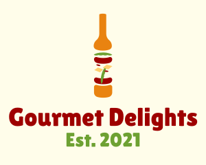 Gourmet Food Wine Bistro logo design