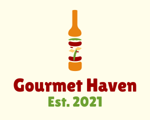 Gourmet Food Wine Bistro logo design