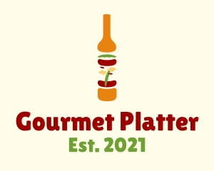 Gourmet Food Wine Bistro logo design