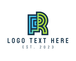 Digital - Technology Letter R logo design