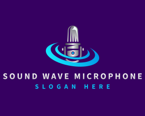 Microphone Sound Podcaster logo design