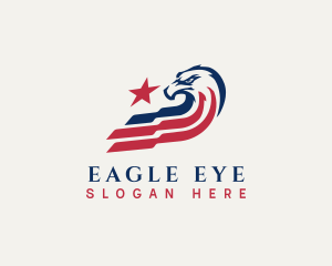 Eagle Patriot Flag Star logo design