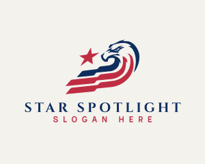 Eagle Patriot Flag Star logo design