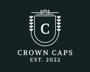 Military Crown Wreath Crest logo design