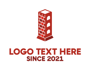 Tower - Brick Chimney Building logo design