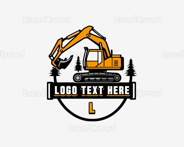 Excavator Builder Construction Logo