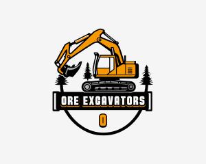 Excavator Builder Construction logo design