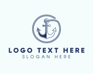 Ferry - Ship Marine Anchor logo design