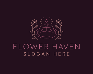 Flower Candle Decoration logo design